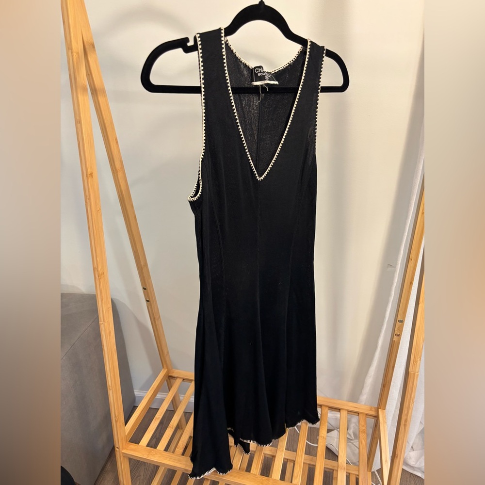 CHANEL Black Sheath Two Piece Vintage Set